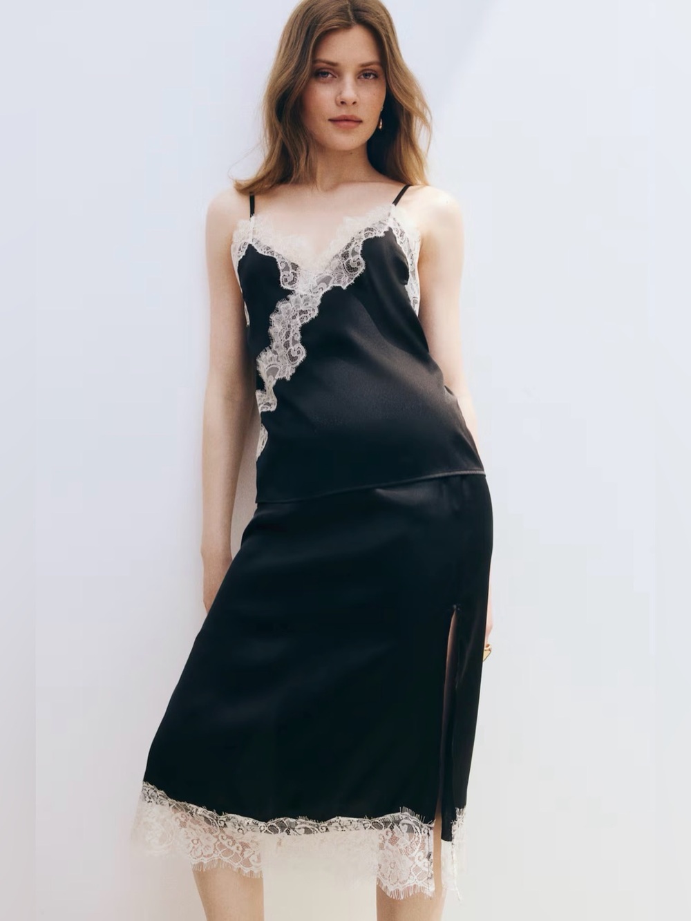 H&M Lace Trimmed Skirt
